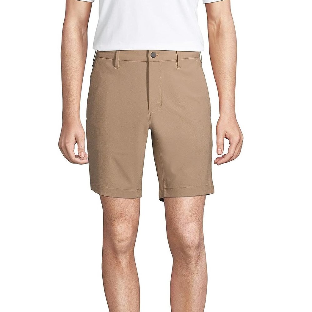 NWT Lands' End Mens Straight Fit Flex Performance Chino Shorts Size 36 $60 KK232